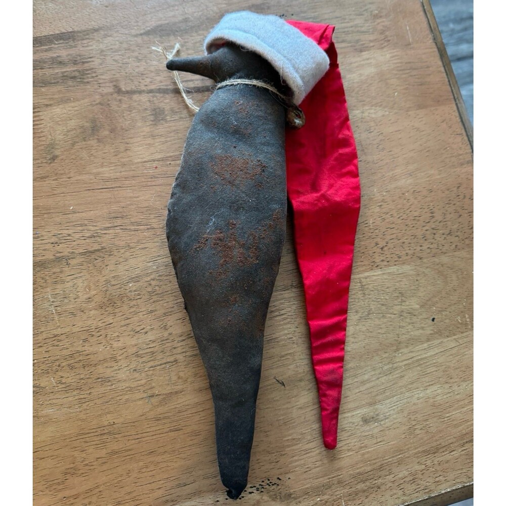 primitive folk art fabric crow decoration, seasonal rustic home decor Christmas